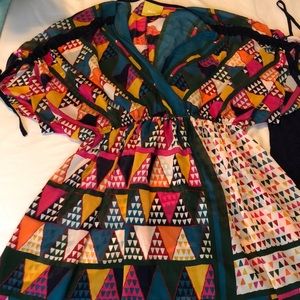Maeve (Anthropologie) dress, sz 8, multi color sheer with liner